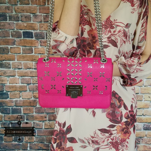 Michael kors tina medium shoulder flap pink bag - Picture 4 of 8